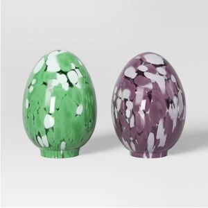 THRESHOLD confetti glass Easter Egg  - Green and Purple